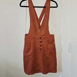 Kingston Grey Rust Corduroy Overall Dress NWT XL